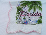 Vintage printed cotton Florida souvenir map hankie