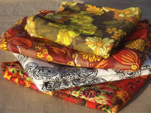 60s vintage home decor fabric lot, retro flowers mod print cotton ... 60s vintage home decor fabric lot, retro flowers mod print cotton ...