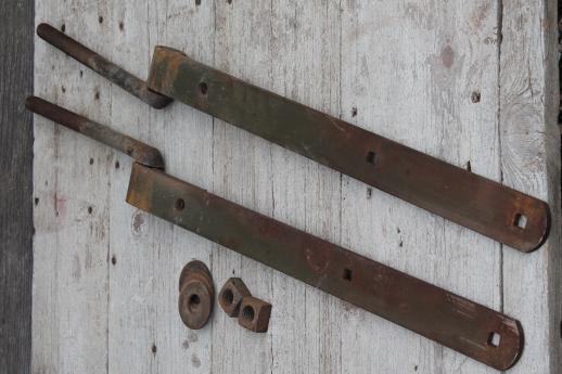 Huge Antique Iron Hinges, Pair Of Heavy Farm Gate Hinges Barn Door Huge antique iron hinges, pair of heavy farm gate hinges barn door hardware - Huge Antique Iron Hinges, Pair Of Heavy Farm Gate Hinges Barn Door