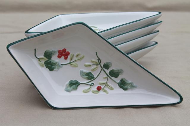 pfaltzgraff winterberry holly five part relish set dishes pfaltzgraff christmas flatware