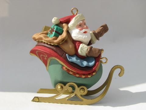 santa and eight tiny reindeer five part hallmark christmas ornament - Hallmark Christmas Decorations santa and eight tiny reindeer five part hallmark christmas ornament - Hallmark Christmas Decorations