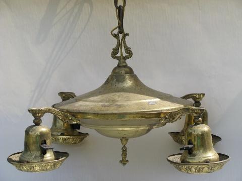 aesthetic antique electric brass hanging lamp chandelier light