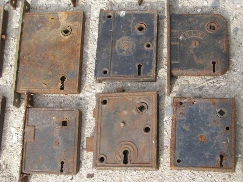 Antique Door Hardware, Old Box Locks, Vintage Mortise Lock Lot - Antique Door Hardware, Old Box Locks, Vintage Mortise Lock Lot