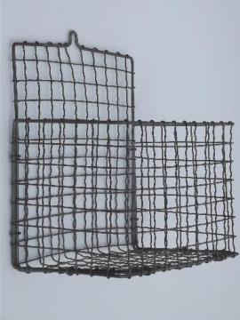 Wire Wall Hanging Baskets vintage storage baskets, antique egg baskets, industrial locker Wire Wall Hanging Baskets vintage storage baskets, antique egg baskets, industrial locker