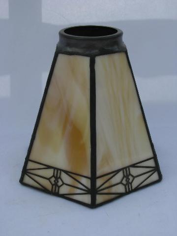 Arts Crafts Mission Style Replacement Lamp Shade Leaded Glass Light