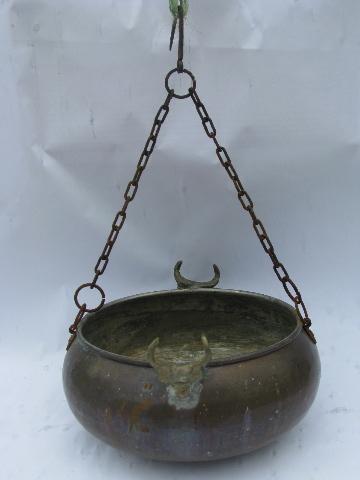 Vintage Hanging Copper Pot