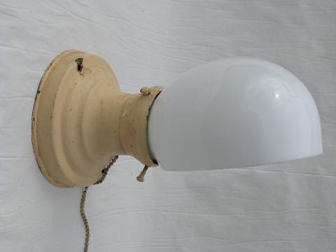 Early Electric Vintage Wall Sconce Light W Gl Shade