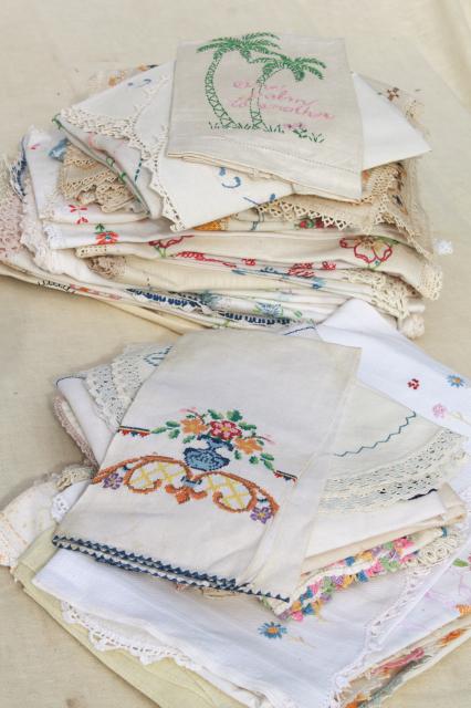 Lot Vintage Embroidered Linens Towels Runners Dresser Scarves W Lot Vintage Embroidered Linens Towels Runners Dresser Scarves W Embroidery Crochet Lace