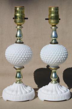 of pair lamps table cottage vintage boudoir table vanity glass glass hobnail vintage lamps, milk milk of pair lamps table cottage vintage boudoir table vanity glass glass hobnail vintage lamps, milk milk