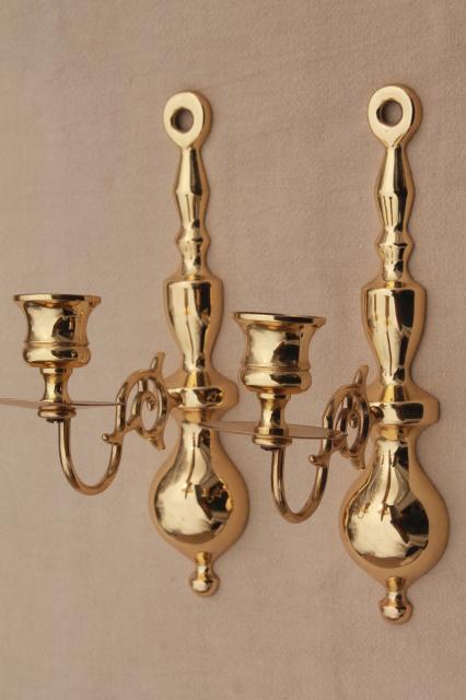 vintage baldwin brass wall mount candle holder sconces polished