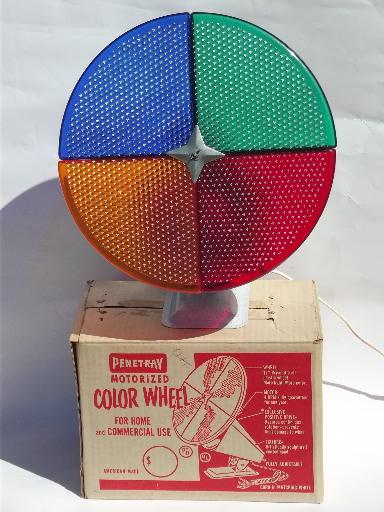 vintage penetray christmas tree color wheel rotating light in box works vintage aluminum christmas trees with color wheel