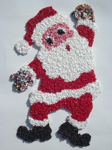 vintage popcorn plastic holiday decorations dancing santa vintage christmas dishes for sale