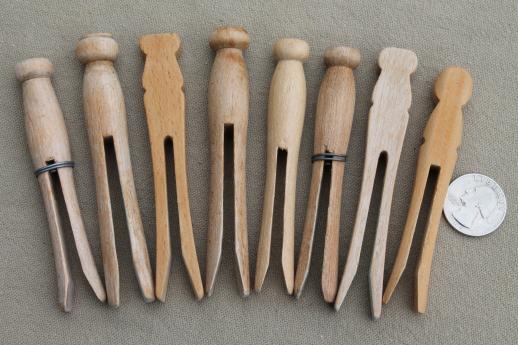 Vintage Clothes Pins, Wooden 1940s – SERVICE OF SUPPLY