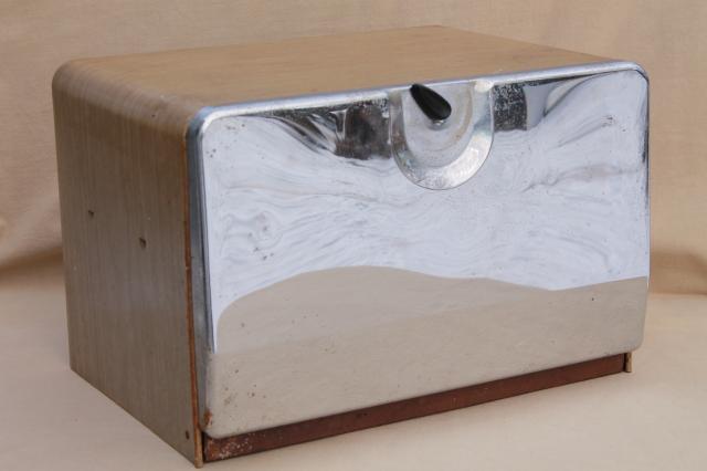 50s Vintage All Metal Bread Box, Mid-century Modern Steel Cabinet 50s vintage all metal bread box, mid-century modern steel cabinet style bread box - 50s Vintage All Metal Bread Box, Mid-century Modern Steel Cabinet