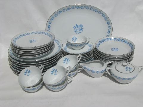Symphony In Blue Flowers On White China For 8 Vintage Cottage Symphony In Blue Flowers On White China For 8 Vintage Cottage Fl Dishes
