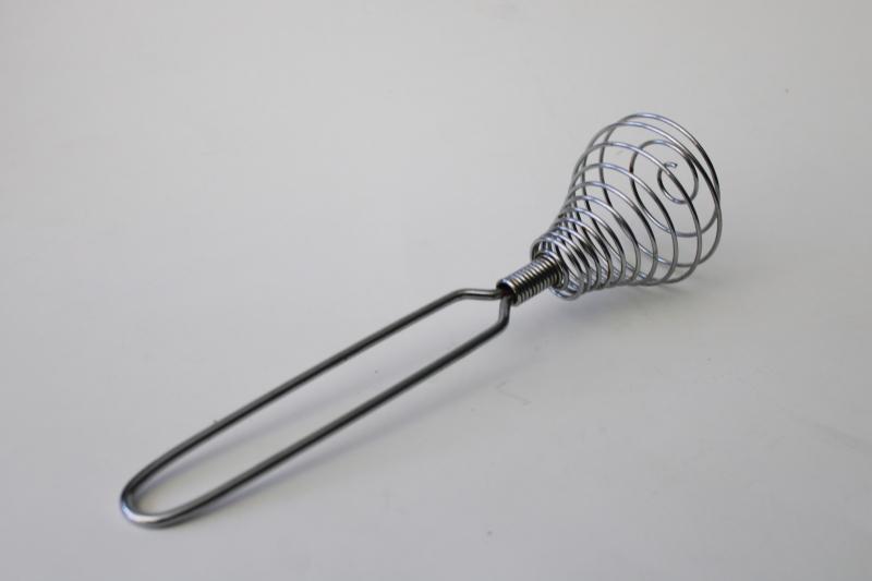 Vintage Spring Coil Stainless Steel Wire Whisk Egg Beater 8 