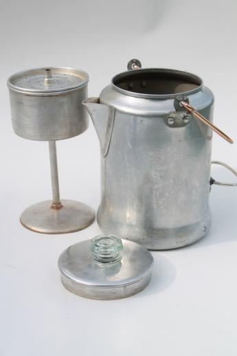 Vintage Comet Aluminum Percolator Coffee Pot W Wire Bail Handle Vintage Comet Aluminum Percolator Coffee Pot W Wire Bail Handle Perfect For Camping