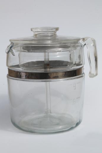 Vintage PYREX 7754 Flameware Glass Coffee Percolator Pot 2-4 Cup -   Log Cabin Decor