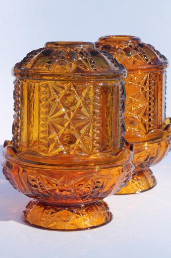 Vintage Amber Gl Fairy Lights Indiana Candle Lamp Vintage Amber Gl Fairy Lights Indiana Candle Lamp Holders Pair