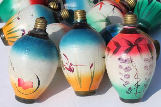 Vintage Figural Christmas Light Bulbs, Chinese Lantern Novelty vintage figural christmas light bulbs, chinese lantern novelty lights, working string of 12 - Vintage Figural Christmas Light Bulbs, Chinese Lantern Novelty