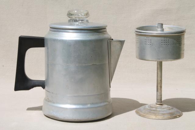 vintage stovetop coffee percolators, 2 