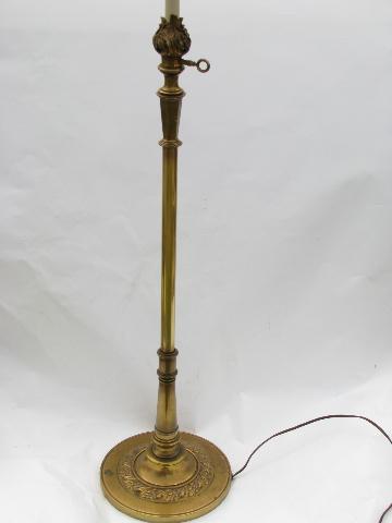 Vintage Torch Flame Solid Brass, Antique Brass Torchiere Floor Lamp