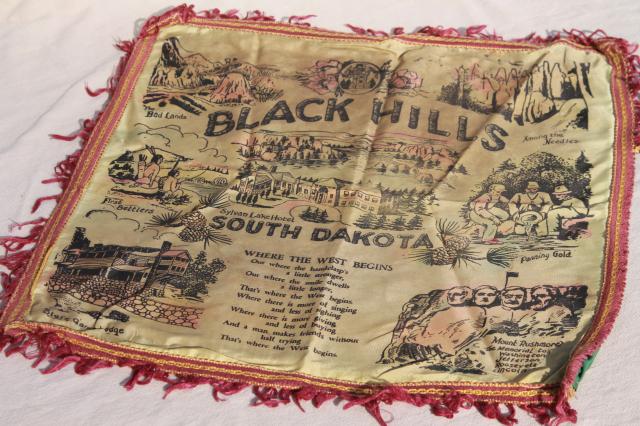 Vintage Western Decor Pillow Cover Souvenir Of Black Hills South Vintage Western Decor Pillow Cover Souvenir Of Black Hills South Dakota Where The West Begins